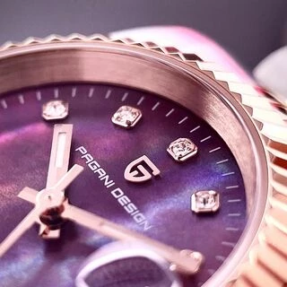 Pagani Design PD-1794L Silver-Rose Gold-Red