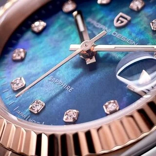 Pagani Design PD-1794L Silver-Rose Gold-Blue